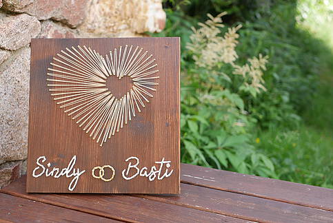 Hochzeitsgeschenk in der Größe 30 x 30 cm für 30 EUR Bsp